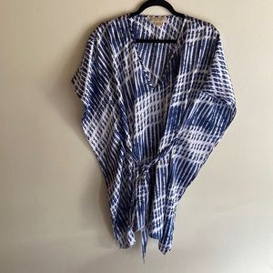 Michael Kors Kraftan Style Tunic blue white print size L/XL